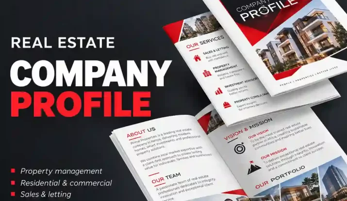 Real estate company profile design in Nairobi, Kenya, Real estate company profile design in Kenya, Real estate company profile designers in Nairobi, Property management company profile design in Kenya, Property development company profile design in Nairobi.