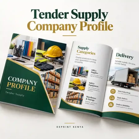 construction company profile design in Nairobi, tours and travel company profile design in Nairobi, ICT company profile design in Nairobi, tender supply company profile design in Nairobi, law firm company profile design in Nairobi.